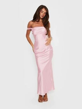 PRINCESS POLLY Azura Sleeveless Satin Maxi Dress in Pink 6